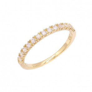 Meia Aliança em Ouro 18K com Zircônias Branca 1.75mm