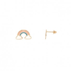 Brinco em Ouro 18k Arco-Iris Esmaltado
