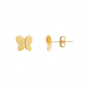 Brinco em Ouro 18k Borboleta Polida 