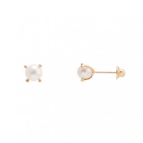 Brinco Perola com Garras 4.4mm  