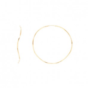 Brinco em Ouro 18k Argola Ondulada Fio 1.30mm Polida - GG