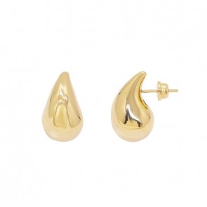 Brinco em Ouro 18k Gota Bojudo Polido Pequeno