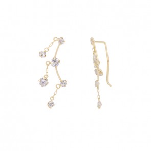 Brinco Ear Cuff Círculos Degrade com zirconias Brancas