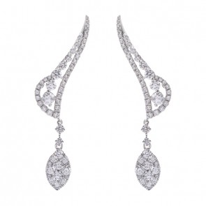 Brinco Ear Cuff Asas Com 104 Diamantes
