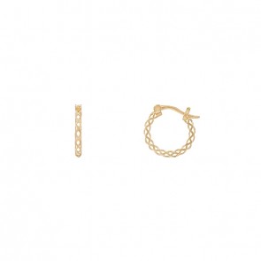 Brinco em Ouro 18k Argola Vazada Diamantada - P, M e G