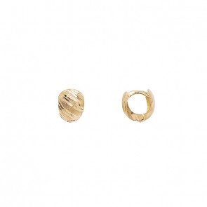 Brinco em Ouro 18k Argola Pequena Trabalhada Fosco/Polida 