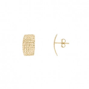 Brinco em Ouro 18k Chapa Diamantado