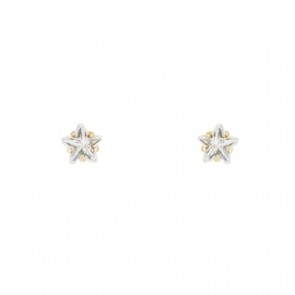 Brinco em Ouro 18k Estrela com  Zircônia Branca