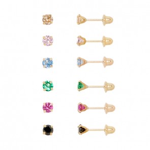 Brinco em Ouro 18k Cálice Zircônia 3mm