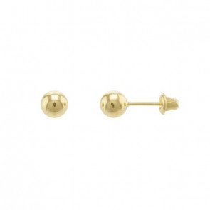 Brinco Ouro 18K Bola 4mm