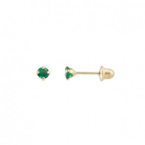 Brinco em Ouro 18k Cálice 2.5mm Zircônia Verde