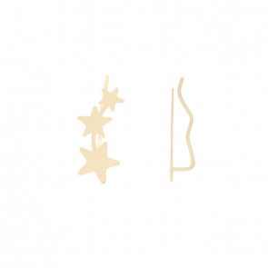 Brinco Ear Cuff Estrelas Degradês Polidas       