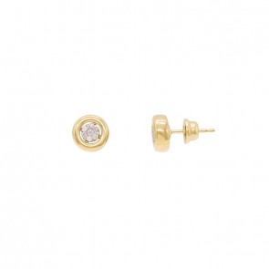 Brinco em Ouro 18k Contorno com 14 Brilhantes