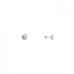 Brinco em Ouro 18k Cálice 6mm com Zircônia