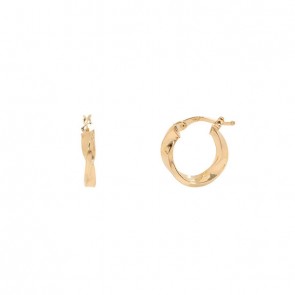 Brinco em Ouro 18k Argola Oca Fio Torcido 3.00mm Diâmetro 10mm