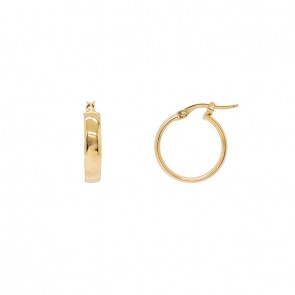 Brinco em Ouro 18k Argola Oca Fio Redondo 3.75mmX1.85mm 