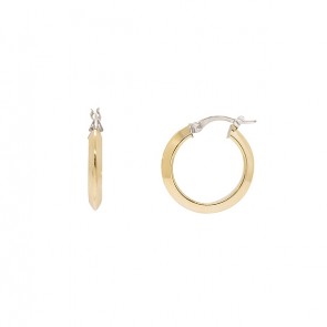 Brinco em Ouro 18k Argola Oca Fio 3mm Diâmetro 15mm Polida.