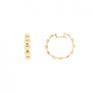 Brinco em Ouro 18k Argola Bolinhas Polida