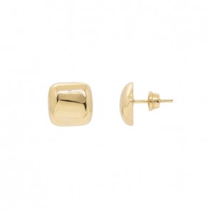 Brinco em Ouro 18k Quadrado Polido