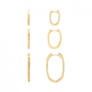 Brinco em Ouro 18k Argola Oval Polida - P, M e G