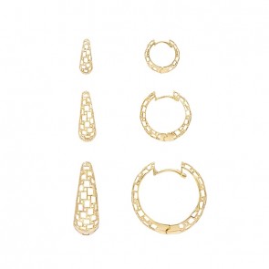 Brinco em Ouro 18k Argola Vazada Polida - P, M e G