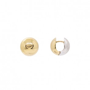 Brinco em Ouro 18k Argola Bicolor redonda Polida