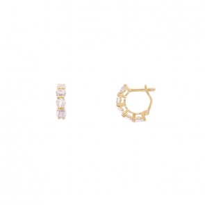 Brinco em Ouro 18k Argola com 10 Diamantes 5.0 Pontos cada 0.50cts