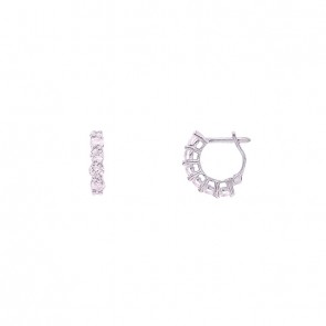 Brinco em Ouro 18k Branco Argola com 12 Diamantes 3.0 Pontos cada 0.36cts