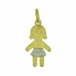 Pingente Menina em Ouro 18k Bicolor