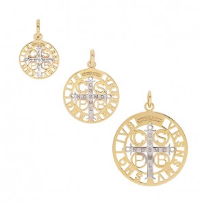 Pingente em Ouro 18k São Bento Bicolor - P, M, G