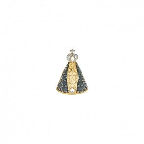 Pingente em Ouro 18k  Nossa Sra. Aparecida com 10 Safiras