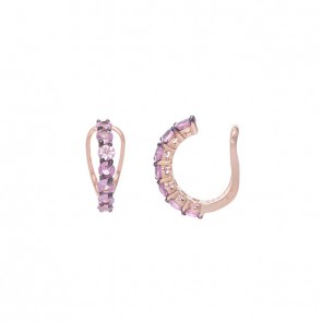 Piercing Argola Rose Com 7 Safiras Rosa 2.50mm   	