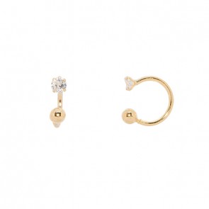 Piercing em Ouro 18k Ferradura com Zircônia