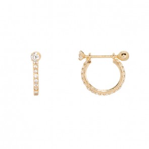 Piercing em Ouro 18k Argola Cravejada com Zircônias 