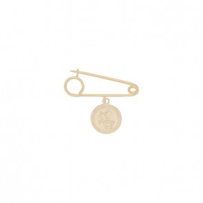 Pingente em Ouro 18k Alfinete com Medalha Batismo