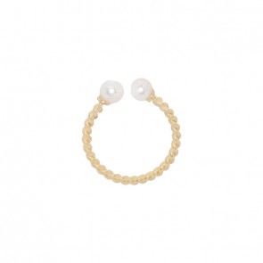 Piercing em Ouro 18k Argola Fio Torcido com Pérola 3mm