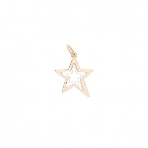 Pingente em Ouro 18k Syn Estrela Bicolor Fosco/Polido