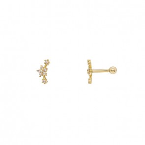 Piercing em Ouro 18k Florzinhas com Zircônias 