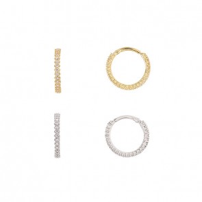 Piercing em Ouro 18k Argola com Zircônias 
