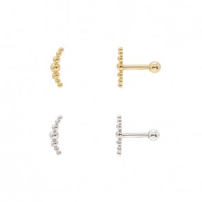 Piercing em Ouro 18k Ear Cuff com Bolinhas Degradês