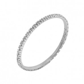 Aliança Inteira Branca Com Diamantes 0.05 Pontos