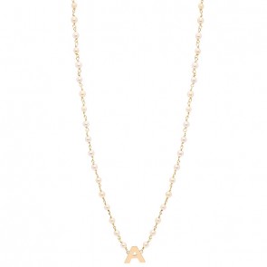 Gargantilha em Ouro 18k Perolas 3.00 a 3.50mm 45cm Letra A