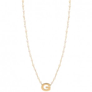 Gargantilha em Ouro 18k Perolas 3.00 a 3.50mm 45cm Letra G