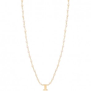 Gargantilha em Ouro 18k Perolas 3.00 a 3.50mm 45cm Letra I