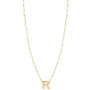 Gargantilha em Ouro 18k Perolas 3.00 a 3.50mm 45cm Letra R