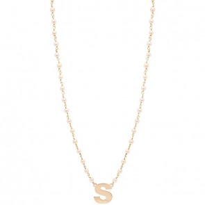 Gargantilha em Ouro 18k Perolas 3.00 a 3.50mm 45cm Letra S