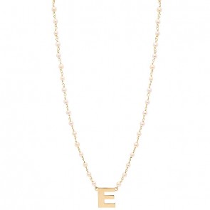 Gargantilha em Ouro 18k Perolas 3.00 a 3.50mm 45cm Letra E