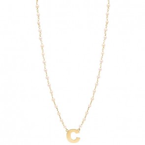 Gargantilha em Ouro 18k Perolas 3.00 a 3.50mm 45cm Letra C