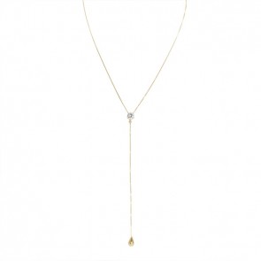 Gargantilha gravata 45cm com Zircônia
