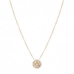 Gargantilha em Ouro 18k Chuveiro Flor com 25 Diamantes